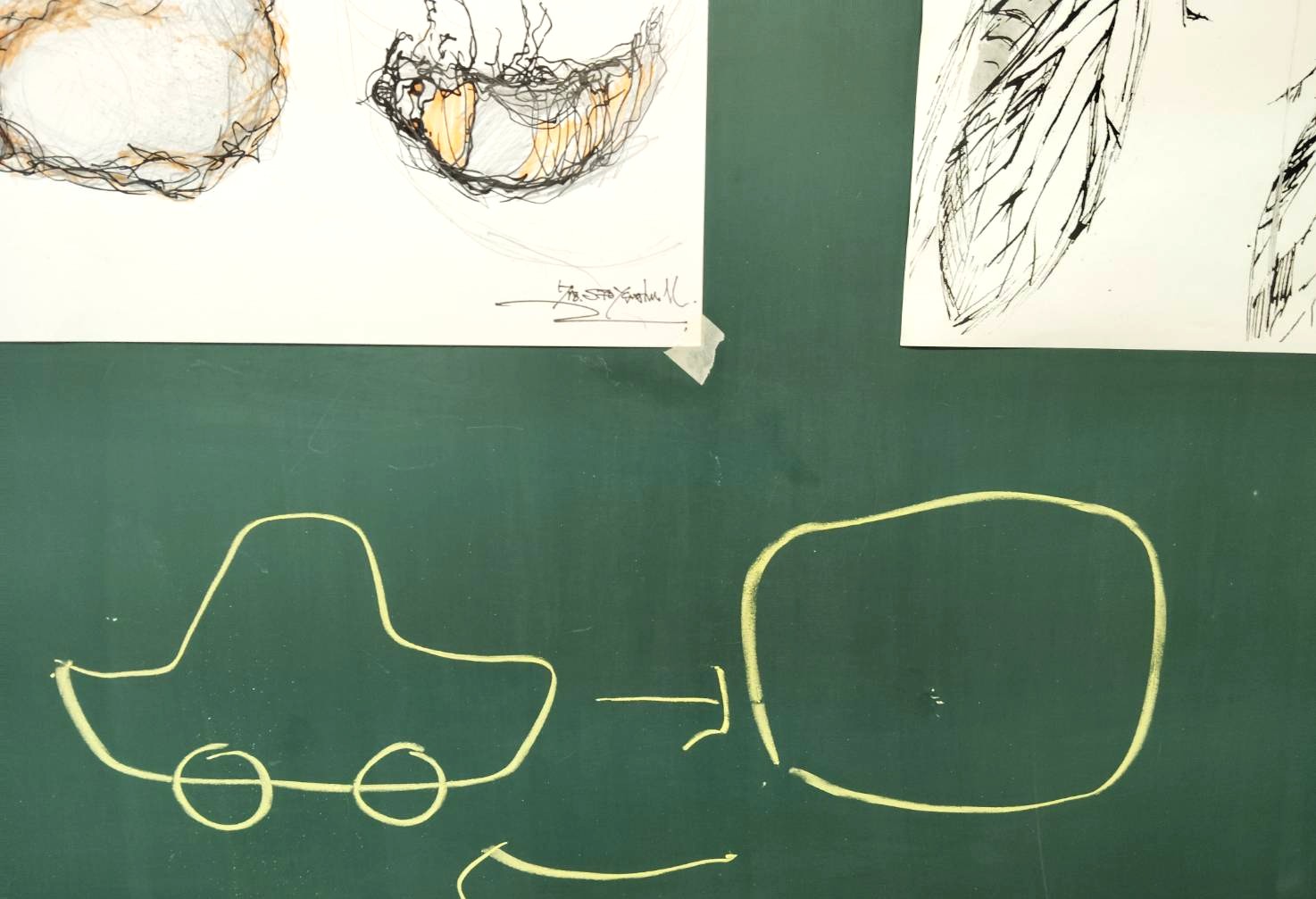 黒板を使った解説